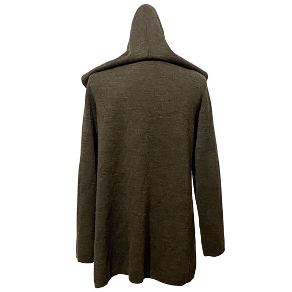 Max Studio Hooded Open Front Cardigan L Hippie Boho Festival Grunge Cosplay Wool - Picture 5 of 7